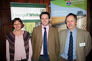 Gillian Butler, Newcastle University, Louis Fell, George F.White and Michael Cain Newcastle University at their first Farming Forum