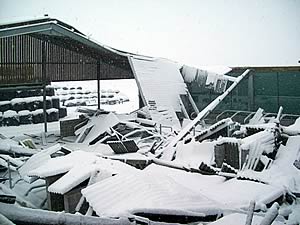 collapsed new dairy building 