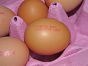 Ink jet printed eggs