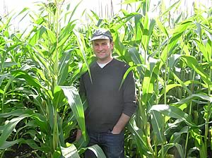 Surprise maize towers above Andrew Robinson