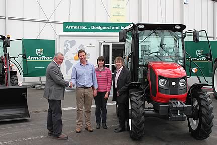 Robert Clarkson, Eastfield Agricultural Services: Jason Bayley and Joanne Bill, Lady Leys Farm; Kevin Brewer, Broglio and the Perkins powered ArmaTrac 504. 