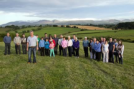 A stunning view of the land from which we live! Ian Martin leads some Strangford Down members off on the farm walk before the annual producer group BBQ and quiz on his Rathfriland farm with proceeds in aid of the Southern Area Hospice